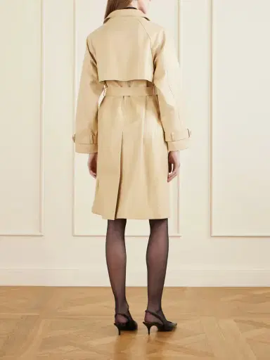 Nour Hammour Double-breasted Belted Leather Trench Coat | Thumbnail 3 Nour Hammour Double-breasted Belted Leather Trench Coat | Thumbnail 3