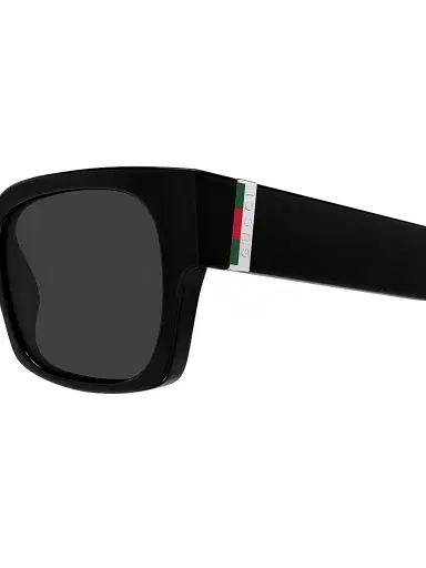Gucci Men's Vertical Web 52MM Rectangular Sunglasses - Black | Thumbnail 3 Gucci Men's Vertical Web 52MM Rectangular Sunglasses - Black | Thumbnail 3