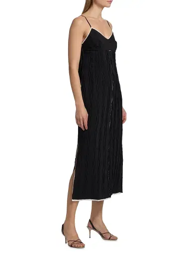 SIMKHAI Women's Leah Wavy Midi-Dress - Black Multi | Thumbnail 4 SIMKHAI Women's Leah Wavy Midi-Dress - Black Multi | Thumbnail 4