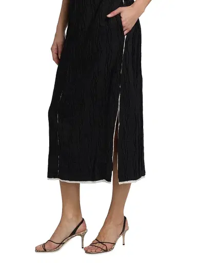 SIMKHAI Women's Leah Wavy Midi-Dress - Black Multi | Thumbnail 6 SIMKHAI Women's Leah Wavy Midi-Dress - Black Multi | Thumbnail 6
