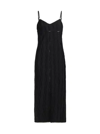 SIMKHAI Women's Leah Wavy Midi-Dress - Black Multi | Thumbnail 1 SIMKHAI Women's Leah Wavy Midi-Dress - Black Multi | Thumbnail 1