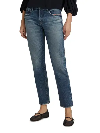 Moussy Vintage Women's Ensley Slim-Straight Low-Rise Jeans - Blue | Thumbnail 3 Moussy Vintage Women's Ensley Slim-Straight Low-Rise Jeans - Blue | Thumbnail 3