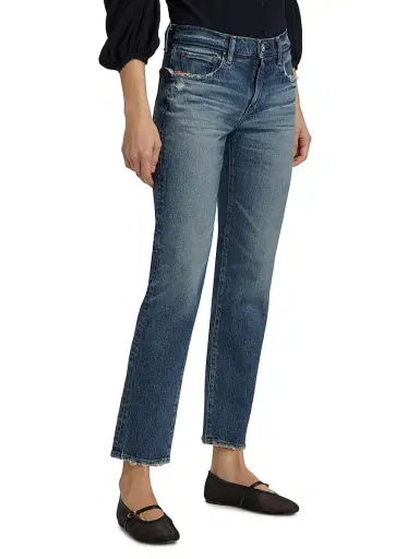 Moussy Vintage Women's Ensley Slim-Straight Low-Rise Jeans - Blue | Thumbnail 4 Moussy Vintage Women's Ensley Slim-Straight Low-Rise Jeans - Blue | Thumbnail 4