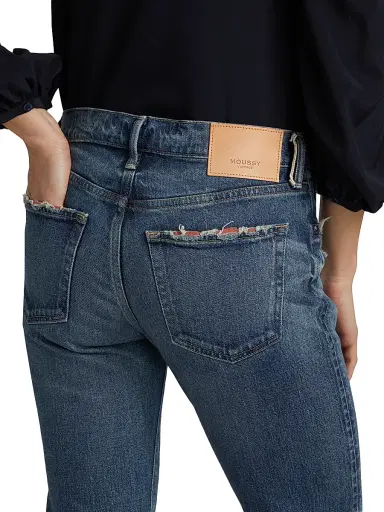 Moussy Vintage Women's Ensley Slim-Straight Low-Rise Jeans - Blue | Thumbnail 6 Moussy Vintage Women's Ensley Slim-Straight Low-Rise Jeans - Blue | Thumbnail 6