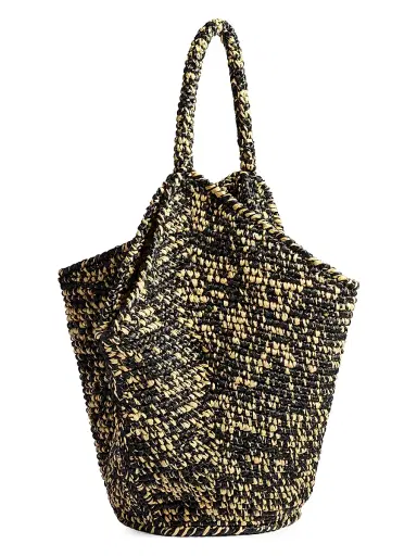 Khaite Women's Lotus Raffia Bag - Black White | Thumbnail 3 Khaite Women's Lotus Raffia Bag - Black White | Thumbnail 3