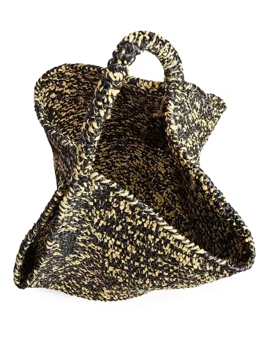 Khaite Women's Lotus Raffia Bag - Black White | Thumbnail 4 Khaite Women's Lotus Raffia Bag - Black White | Thumbnail 4
