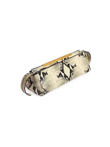 Khaite Women's Donna Snakeskin-Embossed Leather Clutch - Natural | Thumbnail 3 Khaite Women's Donna Snakeskin-Embossed Leather Clutch - Natural | Thumbnail 3