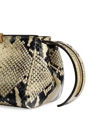 Khaite Women's Donna Snakeskin-Embossed Leather Clutch - Natural | Thumbnail 5 Khaite Women's Donna Snakeskin-Embossed Leather Clutch - Natural | Thumbnail 5