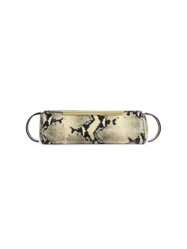 Khaite Women's Donna Snakeskin-Embossed Leather Clutch - Natural | Thumbnail 1 Khaite Women's Donna Snakeskin-Embossed Leather Clutch - Natural | Thumbnail 1