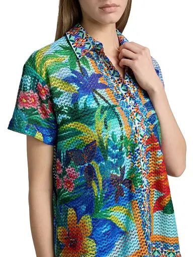 Johnny Was Women's Paradis Printed Shirt | Thumbnail 5 Johnny Was Women's Paradis Printed Shirt | Thumbnail 5