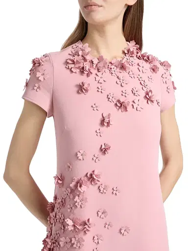 Teri Jon by Rickie Freeman Women's 3D-Floral Crepe A-Line Knee-Length Dress - Rose Pink | Thumbnail 6 Teri Jon by Rickie Freeman Women's 3D-Floral Crepe A-Line Knee-Length Dress - Rose Pink | Thumbnail 6