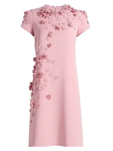 Teri Jon by Rickie Freeman Women's 3D-Floral Crepe A-Line Knee-Length Dress - Rose Pink | Thumbnail 1 Teri Jon by Rickie Freeman Women's 3D-Floral Crepe A-Line Knee-Length Dress - Rose Pink | Thumbnail 1