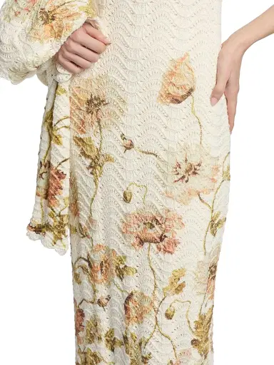 Cara Cara Women's Orel Crochet Floral Cotton Midi-Dress - Lockwood Flora Egret - Size XL | Thumbnail 6 Cara Cara Women's Orel Crochet Floral Cotton Midi-Dress - Lockwood Flora Egret - Size XL | Thumbnail 6