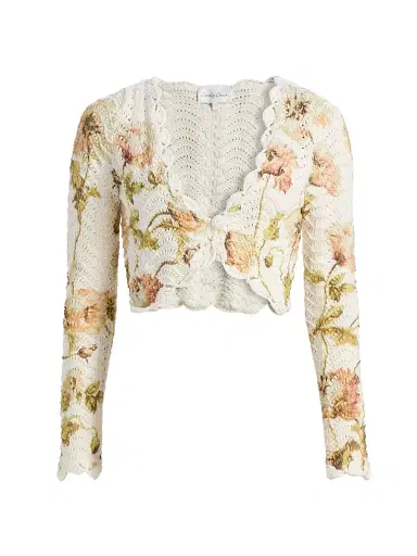 Cara Cara Women's Sally Floral Cotton Shrug - Lockwood Flora Egret - Size Small | Thumbnail 1 Cara Cara Women's Sally Floral Cotton Shrug - Lockwood Flora Egret - Size Small | Thumbnail 1