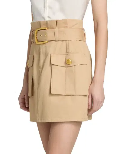 L'Agence Women's Maelis Paperbag Miniskirt - Macadamia Brown - Size 16 | Thumbnail 4 L'Agence Women's Maelis Paperbag Miniskirt - Macadamia Brown - Size 16 | Thumbnail 4