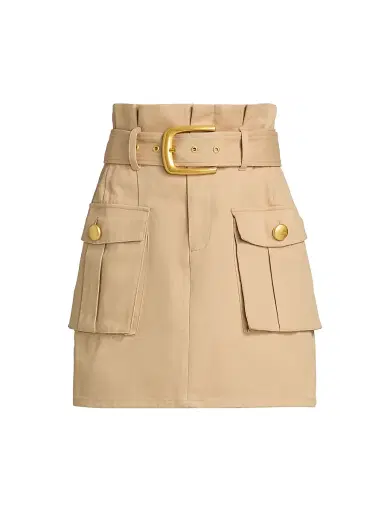 L'Agence Women's Maelis Paperbag Miniskirt - Macadamia Brown - Size 16 | Thumbnail 1 L'Agence Women's Maelis Paperbag Miniskirt - Macadamia Brown - Size 16 | Thumbnail 1
