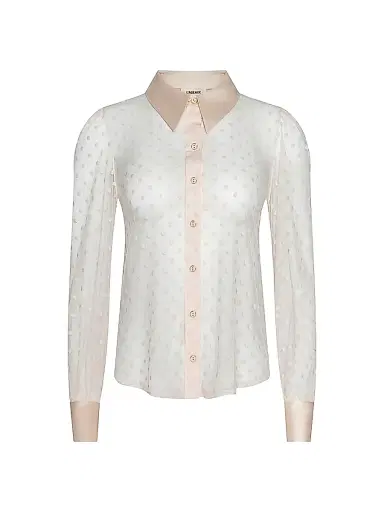 L'Agence Women's Sophie Sheer Swiss Dot Blouse - Ecru - Size XXL | Thumbnail 1 L'Agence Women's Sophie Sheer Swiss Dot Blouse - Ecru - Size XXL | Thumbnail 1