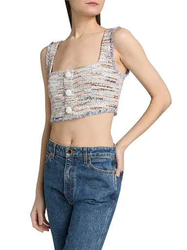 L'Agence Women's Muno Tweed Bralette Top | Thumbnail 4 L'Agence Women's Muno Tweed Bralette Top | Thumbnail 4
