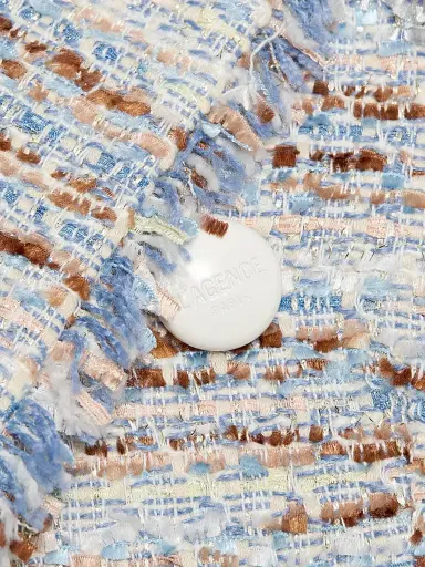 L'Agence Women's Marv Boxy Tweed Blazer - Blue Beige Tweed - Size 0 | Thumbnail 7 L'Agence Women's Marv Boxy Tweed Blazer - Blue Beige Tweed - Size 0 | Thumbnail 7