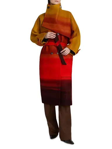 Libertine Women's California Sunset New Wave Wool Coat - Orange Multi - Size XS | Thumbnail 2 Libertine Women's California Sunset New Wave Wool Coat - Orange Multi - Size XS | Thumbnail 2