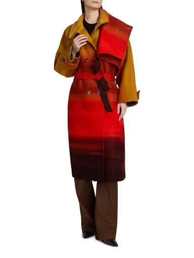 Libertine Women's California Sunset New Wave Wool Coat - Orange Multi - Size XS | Thumbnail 3 Libertine Women's California Sunset New Wave Wool Coat - Orange Multi - Size XS | Thumbnail 3