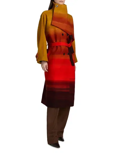 Libertine Women's California Sunset New Wave Wool Coat - Orange Multi - Size XS | Thumbnail 4 Libertine Women's California Sunset New Wave Wool Coat - Orange Multi - Size XS | Thumbnail 4