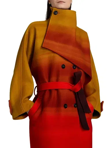 Libertine Women's California Sunset New Wave Wool Coat - Orange Multi - Size XS | Thumbnail 6 Libertine Women's California Sunset New Wave Wool Coat - Orange Multi - Size XS | Thumbnail 6