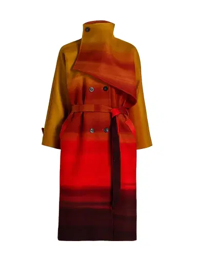 Libertine Women's California Sunset New Wave Wool Coat - Orange Multi - Size XS | Thumbnail 1 Libertine Women's California Sunset New Wave Wool Coat - Orange Multi - Size XS | Thumbnail 1