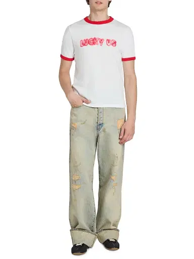 KENZO Men's Lucky Us Slim-Fit T-Shirt - Off White - Size XXL | Thumbnail 2 KENZO Men's Lucky Us Slim-Fit T-Shirt - Off White - Size XXL | Thumbnail 2