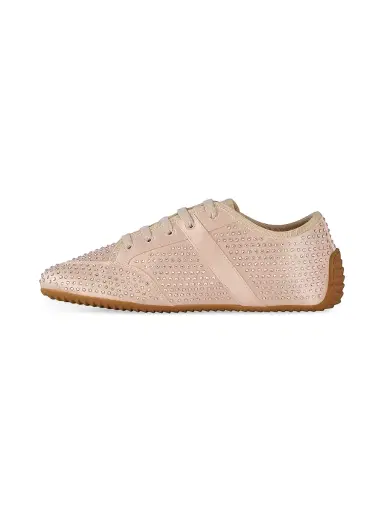 Givenchy Women's Slim Sneakers in Satin with Strass - Powder | Thumbnail 3 Givenchy Women's Slim Sneakers in Satin with Strass - Powder | Thumbnail 3