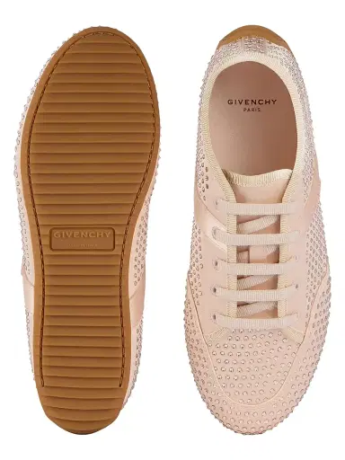 Givenchy Women's Slim Sneakers in Satin with Strass - Powder | Thumbnail 4 Givenchy Women's Slim Sneakers in Satin with Strass - Powder | Thumbnail 4