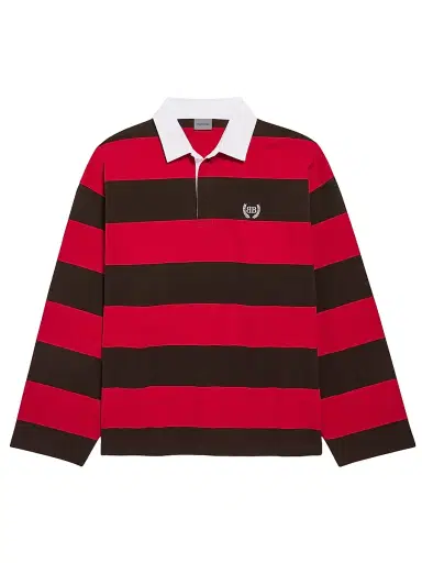 Balenciaga Men's Long-Sleeve Polo Shirt - Dark Brown - Size Large | Thumbnail 1 Balenciaga Men's Long-Sleeve Polo Shirt - Dark Brown - Size Large | Thumbnail 1