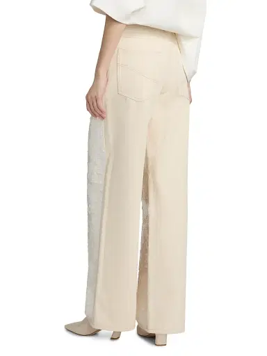 Stella McCartney Women's Opalesence Sequin Wide-Leg Jeans - White Denim | Thumbnail 5 Stella McCartney Women's Opalesence Sequin Wide-Leg Jeans - White Denim | Thumbnail 5