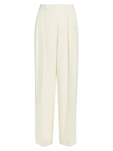 Loulou de Saison Women's Alio Pleated Tailored Pants - Ivory - Size 6 | Thumbnail 1 Loulou de Saison Women's Alio Pleated Tailored Pants - Ivory - Size 6 | Thumbnail 1
