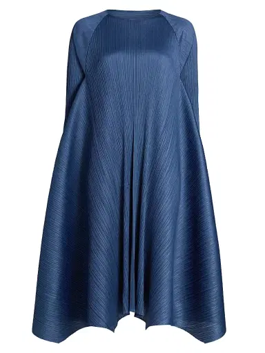 Pleats Please Issey Miyake Women's City Frame A-Line Midi-Dress - Blue Gray - Size Large | Thumbnail 1 Pleats Please Issey Miyake Women's City Frame A-Line Midi-Dress - Blue Gray - Size Large | Thumbnail 1