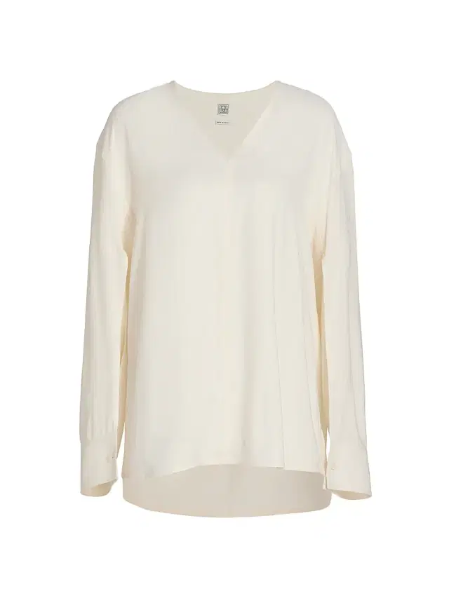 Women's V-Neck Twill Blouse - Stone Women's V-Neck Twill Blouse - Stone