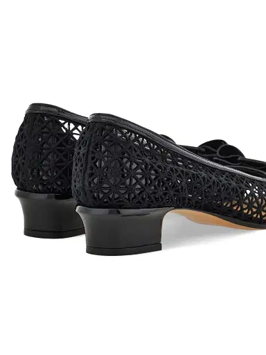 Ferragamo Women's Vara 2.0 Lace Pumps - Nero Biscotto - Size 11.5 | Thumbnail 5 Ferragamo Women's Vara 2.0 Lace Pumps - Nero Biscotto - Size 11.5 | Thumbnail 5