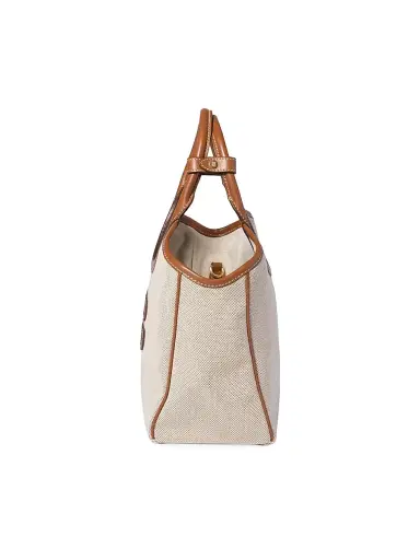 Miu Miu Women's Ivy Canvas Tote Bag - Beige Khaki | Thumbnail 4 Miu Miu Women's Ivy Canvas Tote Bag - Beige Khaki | Thumbnail 4