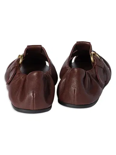 Miu Miu Women's Ruches Nappa Leather Fisherman Sandals - Brown | Thumbnail 3 Miu Miu Women's Ruches Nappa Leather Fisherman Sandals - Brown | Thumbnail 3