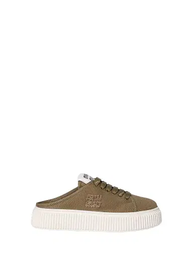 Miu Miu Women's Denim Sneaker Mules - Green - Size 7 | Thumbnail 1 Miu Miu Women's Denim Sneaker Mules - Green - Size 7 | Thumbnail 1