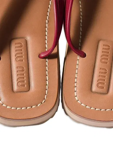 Miu Miu Women's Thong Sandals - Dark Red - Size 10 | Thumbnail 3 Miu Miu Women's Thong Sandals - Dark Red - Size 10 | Thumbnail 3