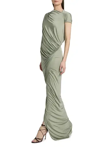 Rick Owens Women's Ares Draped Gown - Jade | Thumbnail 4 Rick Owens Women's Ares Draped Gown - Jade | Thumbnail 4