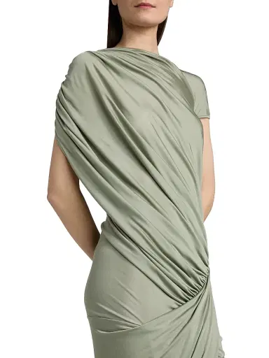 Rick Owens Women's Ares Draped Gown - Jade | Thumbnail 6 Rick Owens Women's Ares Draped Gown - Jade | Thumbnail 6