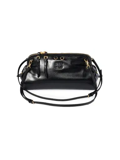 Miu Miu Women's Caprice Shiny Leather Shoulder Bag - Black | Thumbnail 1 Miu Miu Women's Caprice Shiny Leather Shoulder Bag - Black | Thumbnail 1