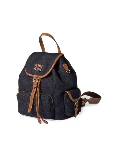 Miu Miu Women's Denim Backpack | Thumbnail 2 Miu Miu Women's Denim Backpack | Thumbnail 2