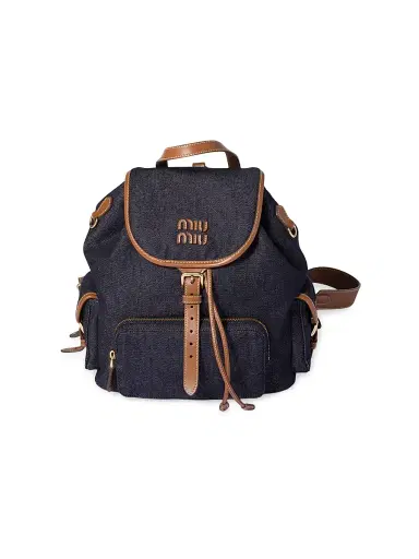 Miu Miu Women's Denim Backpack | Thumbnail 1 Miu Miu Women's Denim Backpack | Thumbnail 1