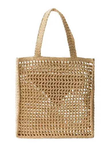 Prada Women's Crochet Tote Bag - Beige Khaki | Thumbnail 6 Prada Women's Crochet Tote Bag - Beige Khaki | Thumbnail 6