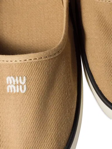 Miu Miu Women's Drill Ballerinas - Beige Khaki - Size 10 | Thumbnail 3 Miu Miu Women's Drill Ballerinas - Beige Khaki - Size 10 | Thumbnail 3
