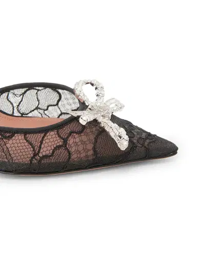 Amina Muaddi Women's Rosie 95MM Embellished Lace Slingback Pumps - Black Lace | Thumbnail 5 Amina Muaddi Women's Rosie 95MM Embellished Lace Slingback Pumps - Black Lace | Thumbnail 5