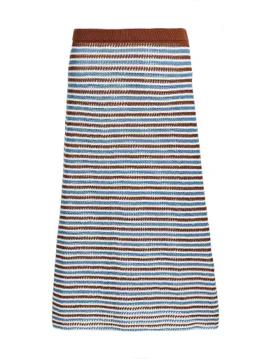 Marni Women's Stripe Crochet Knee-Length Skirt | Thumbnail 1 Marni Women's Stripe Crochet Knee-Length Skirt | Thumbnail 1